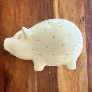 Tiffany & Company Ceramic Piggy Bank with Pink Polka Dots